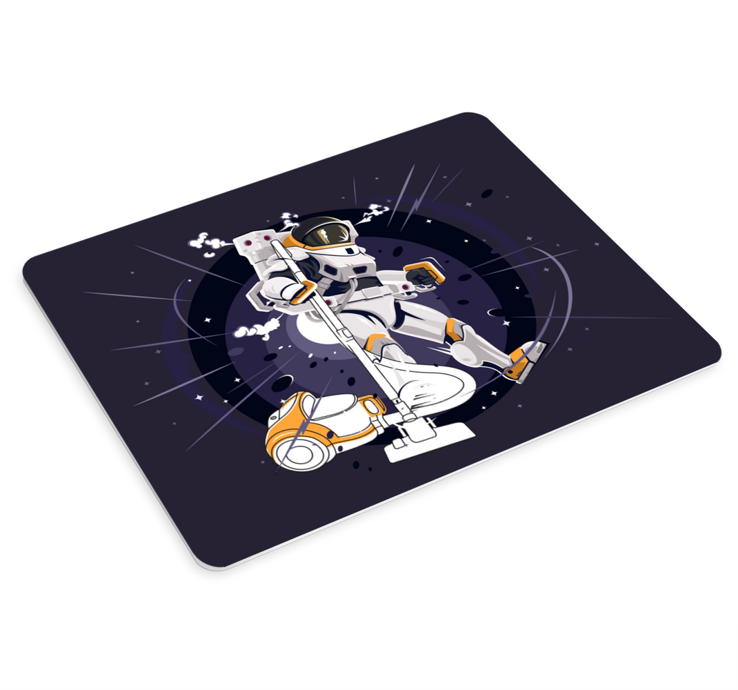 Mouse pad original diseño astronauta limpiando el espacio - TenVinilo