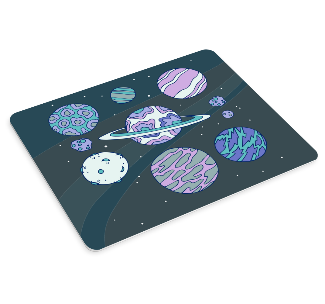 Pembe gezegenler mavi galaksi orijinal mouse pad - TenStickers