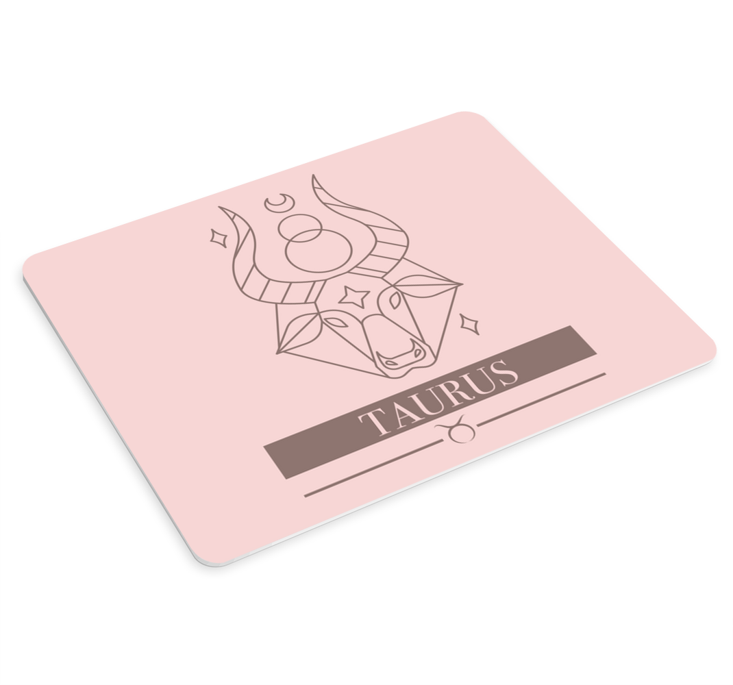 Taurus pink card zodiac sign design mouse pad - TenStickers