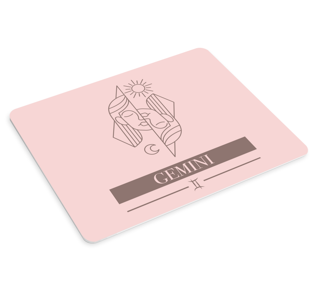 Gemini pink card zodiac sign design mouse pad - TenStickers
