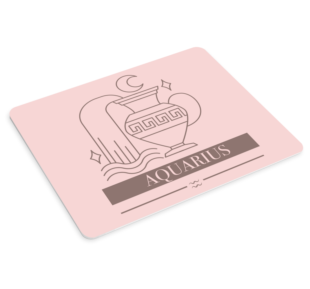 水瓶座ピンクカード星座デザインマウスパッド - TENSTICKERS