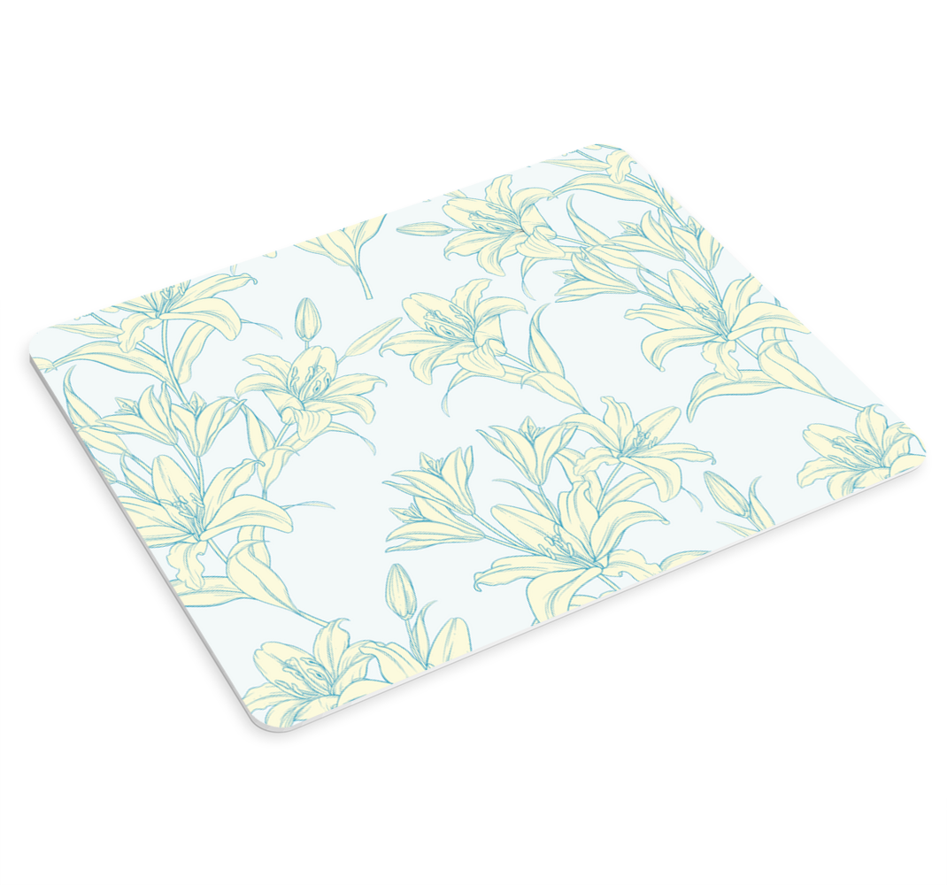 Liljor vintage stil blommönster l musmatta - Tenstickers