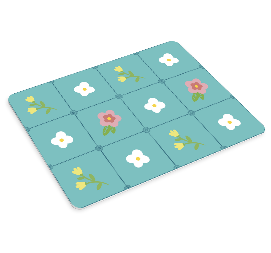 Floral Tile Arrangement mouse pad pattern - TenStickers