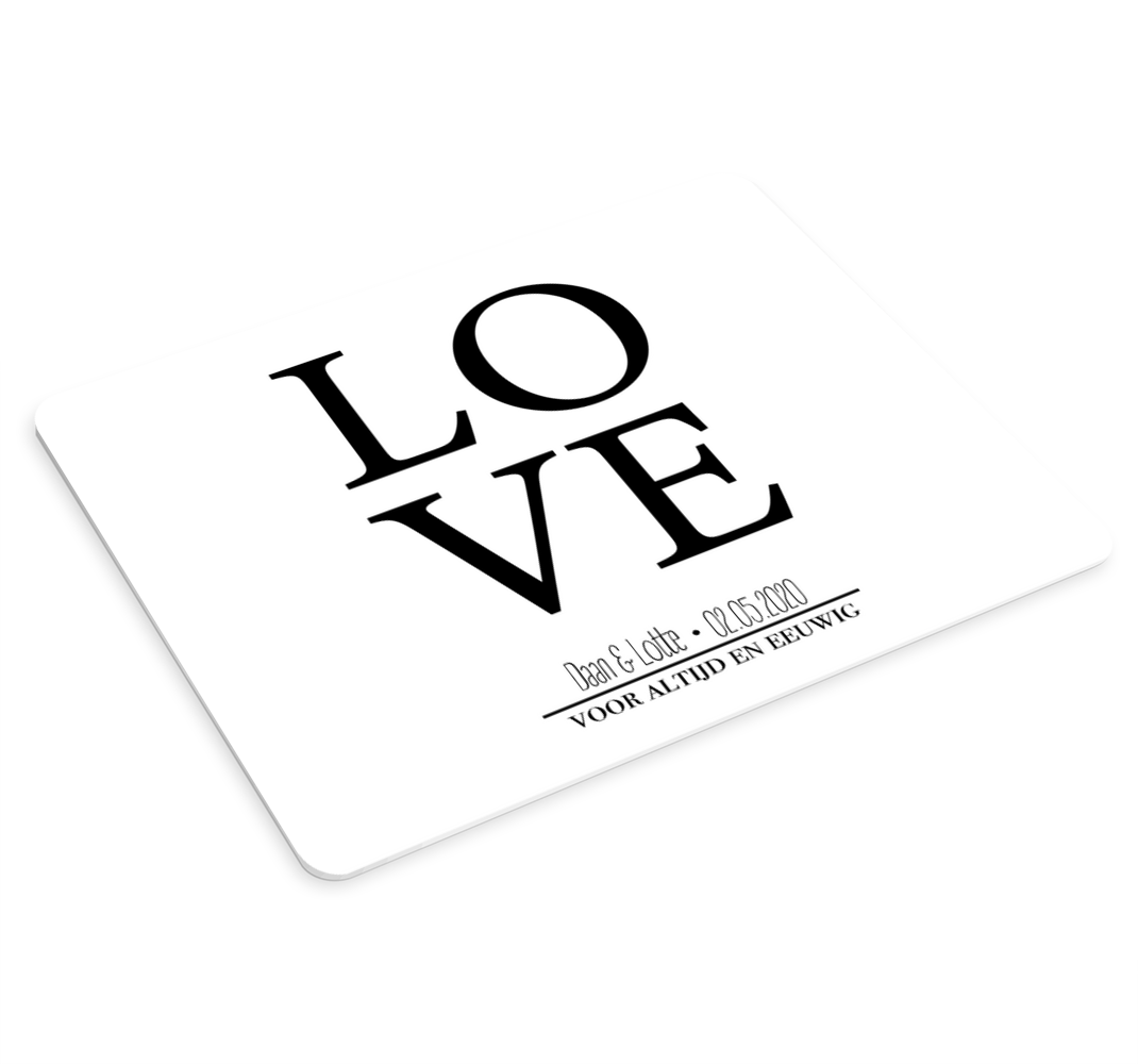 Muismat met naam liefdeposter love - TenStickers
