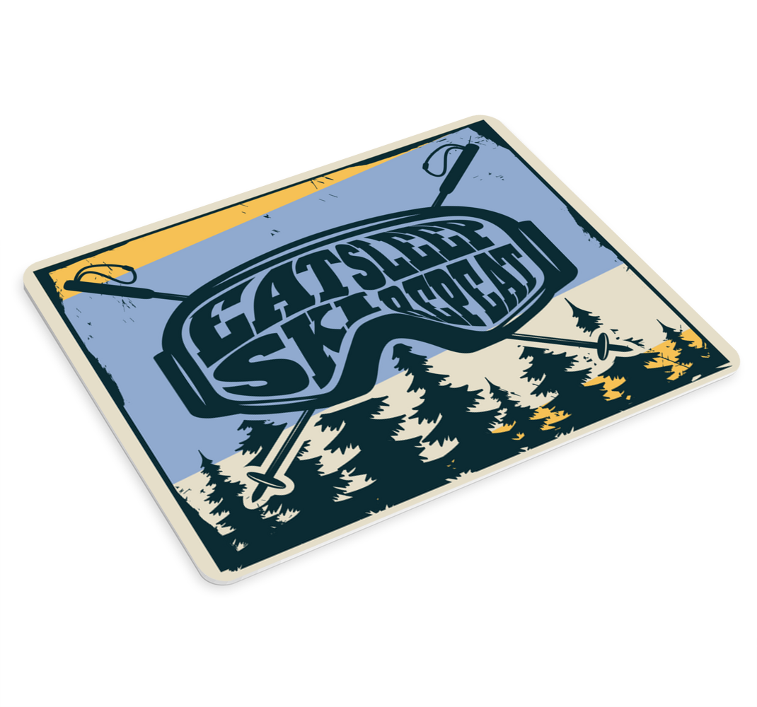 Tapis de souris coloré eat sleep ski repeat - TenStickers