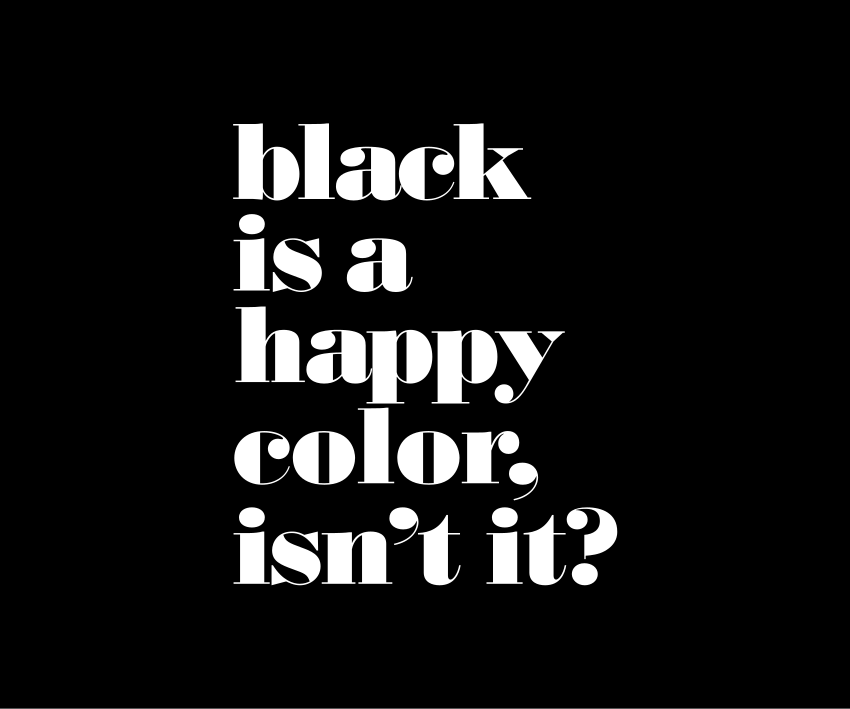 black is a happy color mousepad with quotes - TenStickers