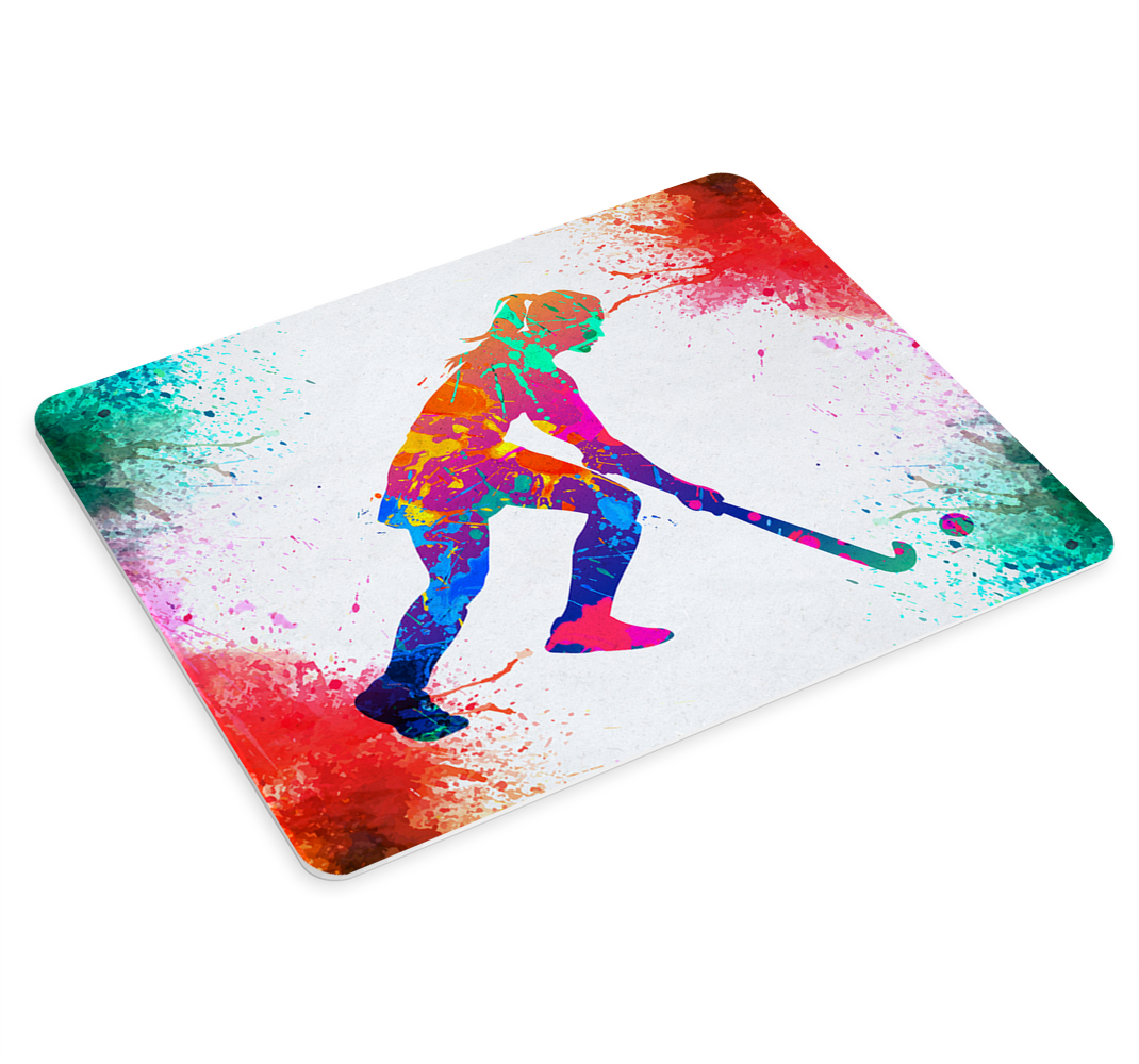 Tapis de souris avec une hockeyeuse qui joue - TenStickers