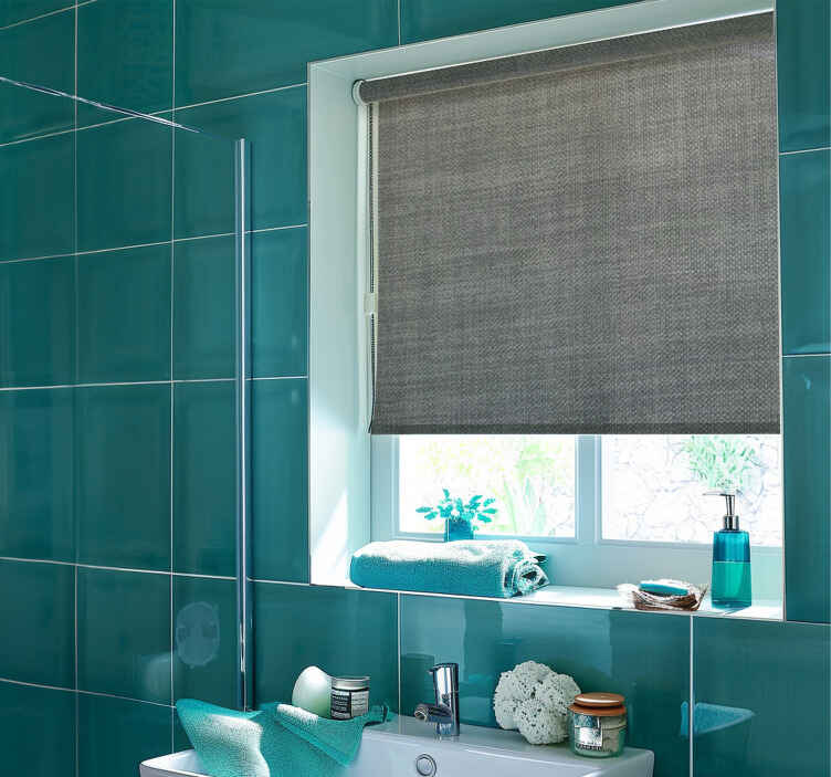 Grey linen imitation bathroom blind
