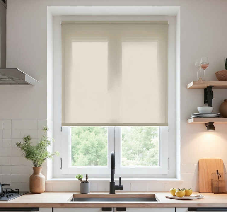 Store enrouleur cuisine beige monochrome - TenStickers