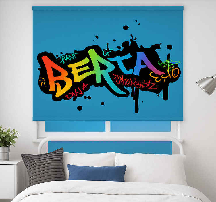 Persiana enrollable infantil grafiti colorido personalizado - TenVinilo