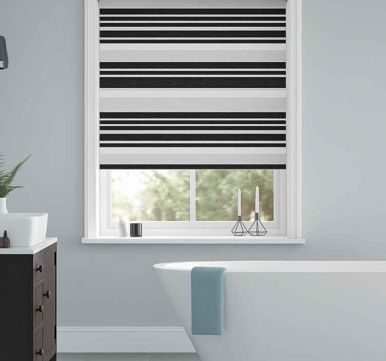 righe bianco nero banyo stor perde - TenStickers