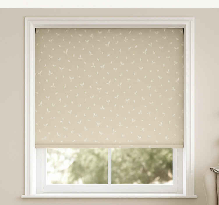 Store enrouleur pour chambre enfant motif de feuilles beiges - TenStickers