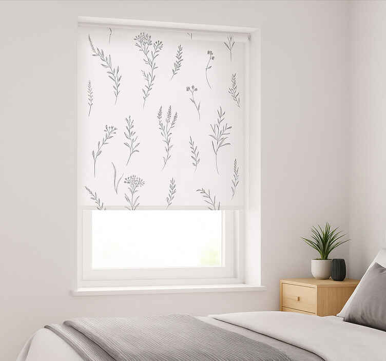 Store enrouleur couple couleur blanche avec des plantes - TenStickers