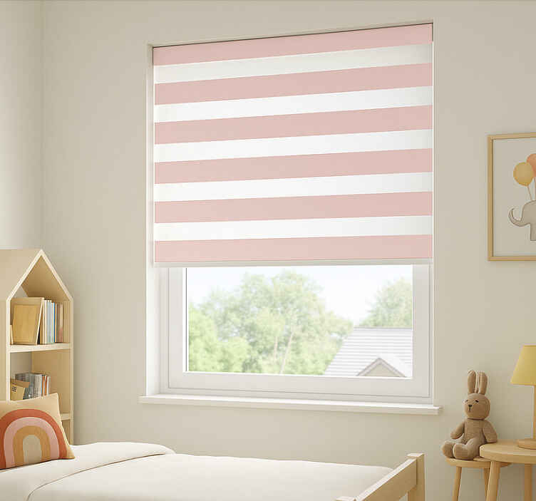 White and pink stripes childrens blind - TenStickers