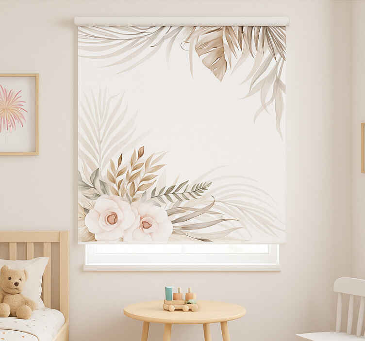 Persiana enrollable infantil flores elegantes de estilo bohemio - TenVinilo
