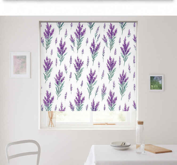 Küchenfenster Rollo aquarell lavendelzweige - TenStickers