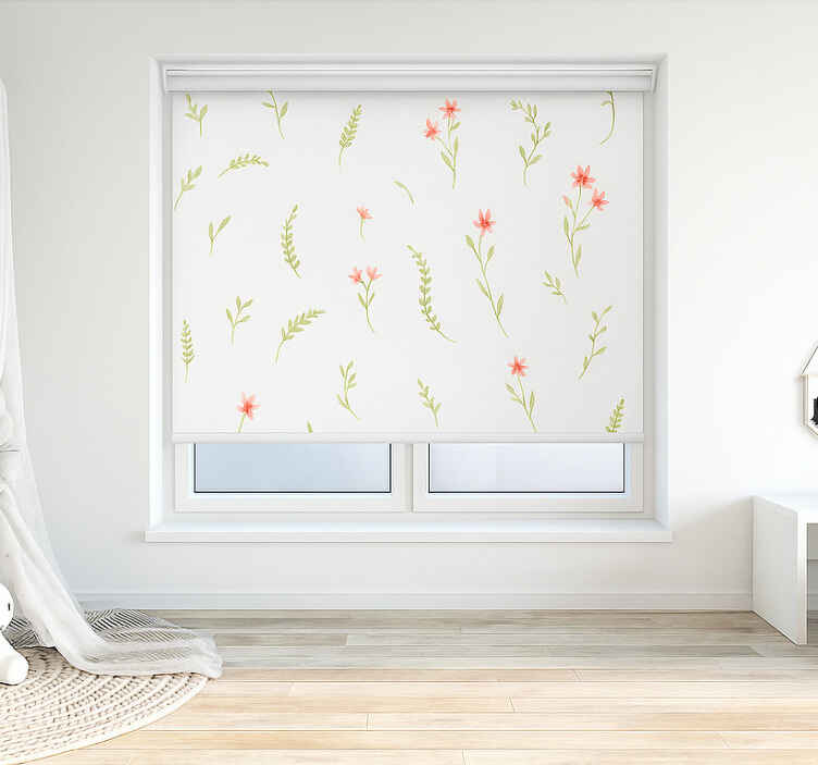 Store enrouleur chambre enfant fleurs de prairie pastel - TenStickers