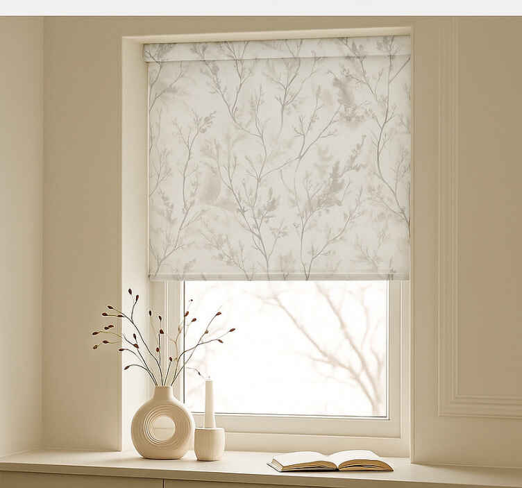 Store enrouleur cuisine motif floral d'hiver - TenStickers
