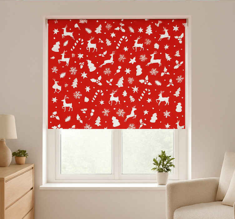 Pastel Santa Pattern living room roller blind - TenStickers