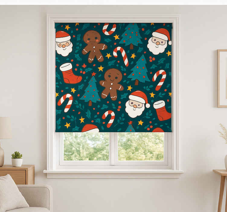 Festive Ornaments Background living room roller blind - TenStickers