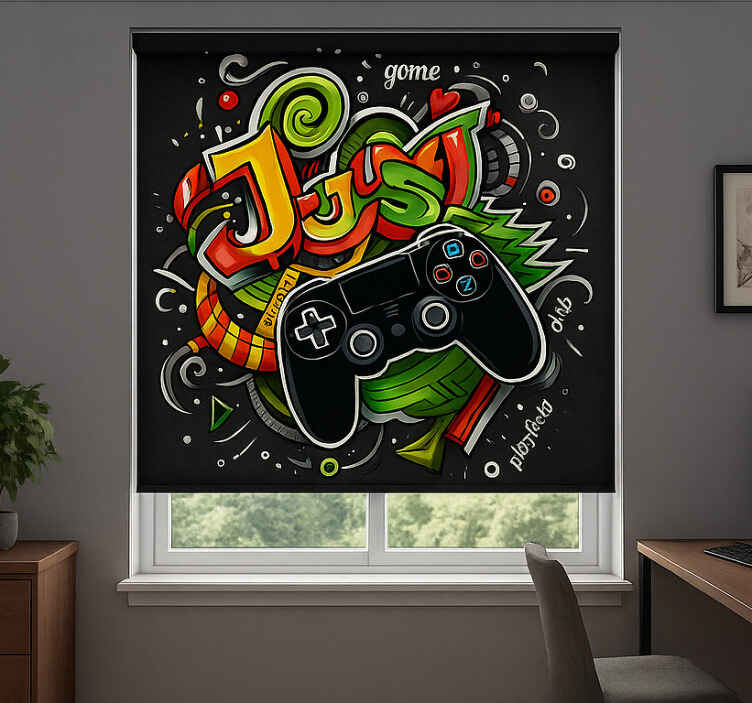 Graffiti gewoon gamecontroller gamer rolgordijn - TenStickers