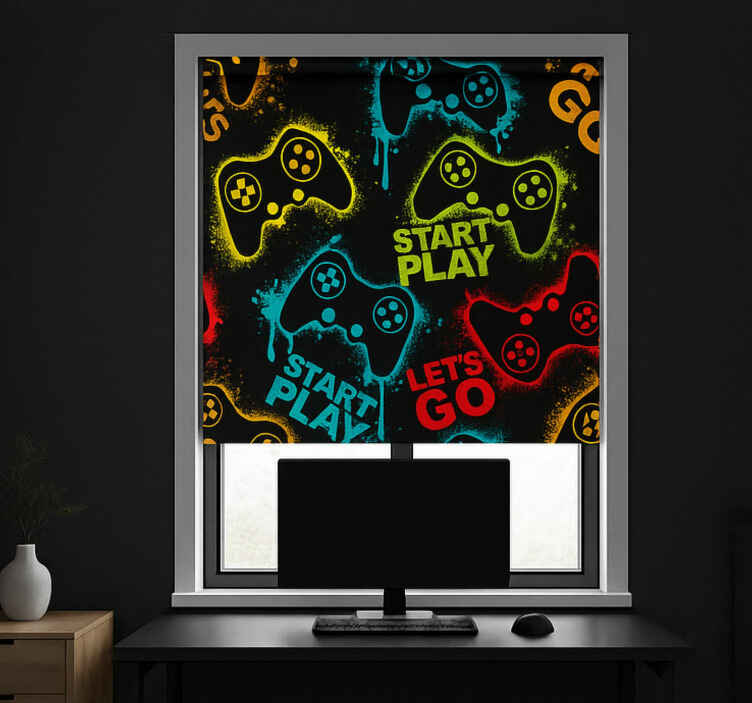 Start play controllers gamer rolgordijn - TenStickers