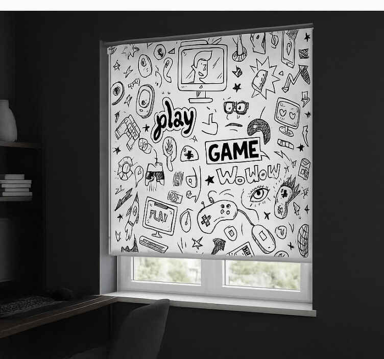 ブラインド オタク 黒と白のゲームデザイン - TENSTICKERS