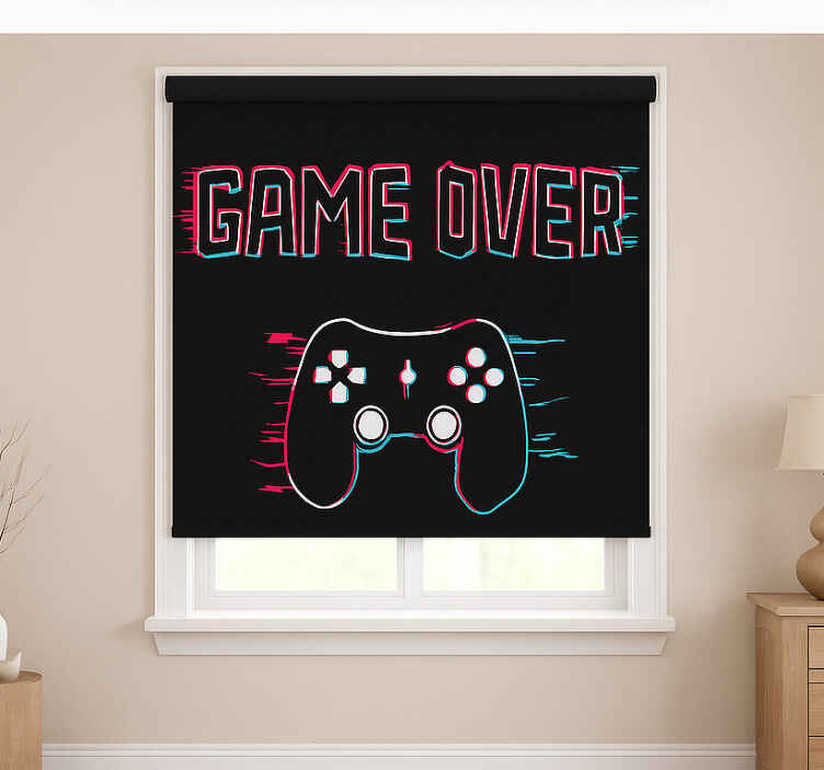 game over nörtti-tyylinen rullaverho - Tenstickers