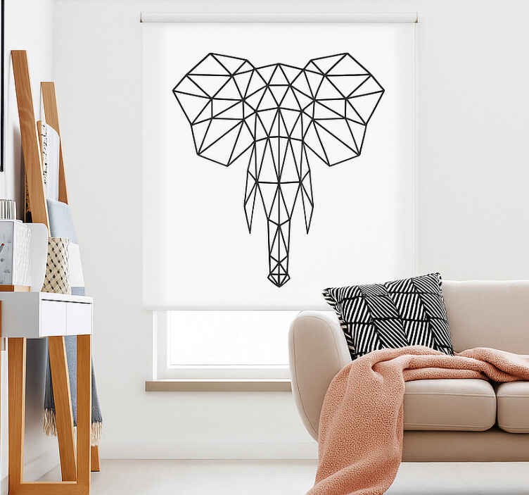 Modern geometrik fil genç odasi stor perde - TenStickers