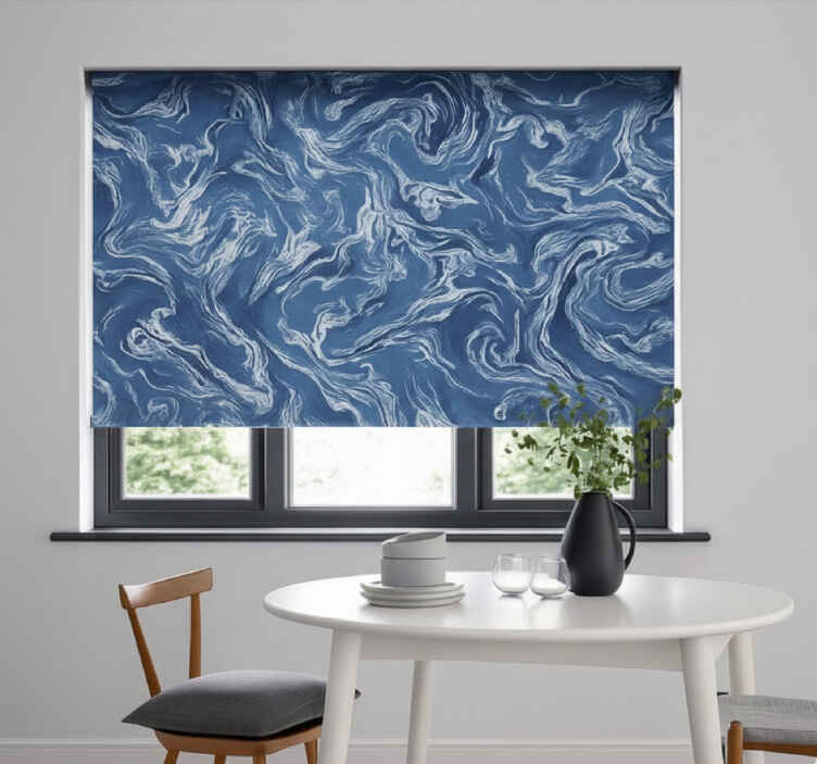 Store enrouleur pour chambre ado marbre indigo abstrait - TenStickers