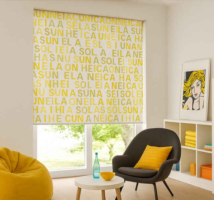 Rolo zavjese tinejdžerski žuta tiskana slova - TenStickers