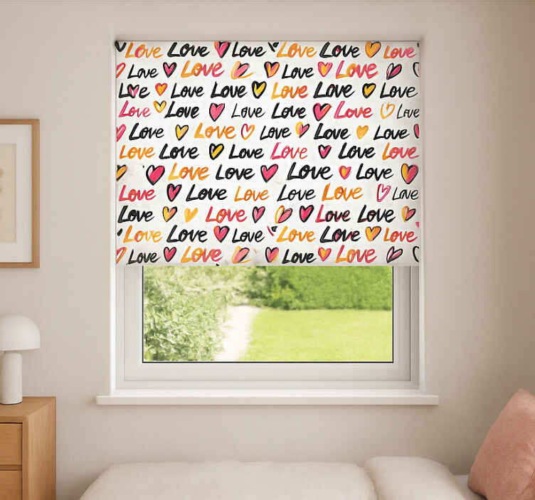 Rolo zavjese tinejdžerski tekst ¨ljubav, ljubav, ljubav¨ - TenStickers