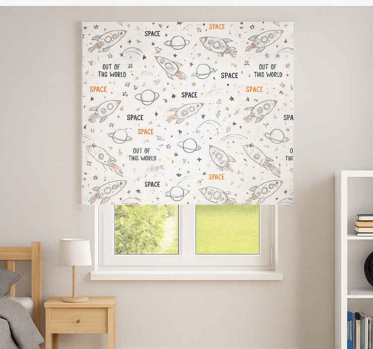 Rollo Fenster Jugendzimmer gezeichnetes raummuster - TenStickers
