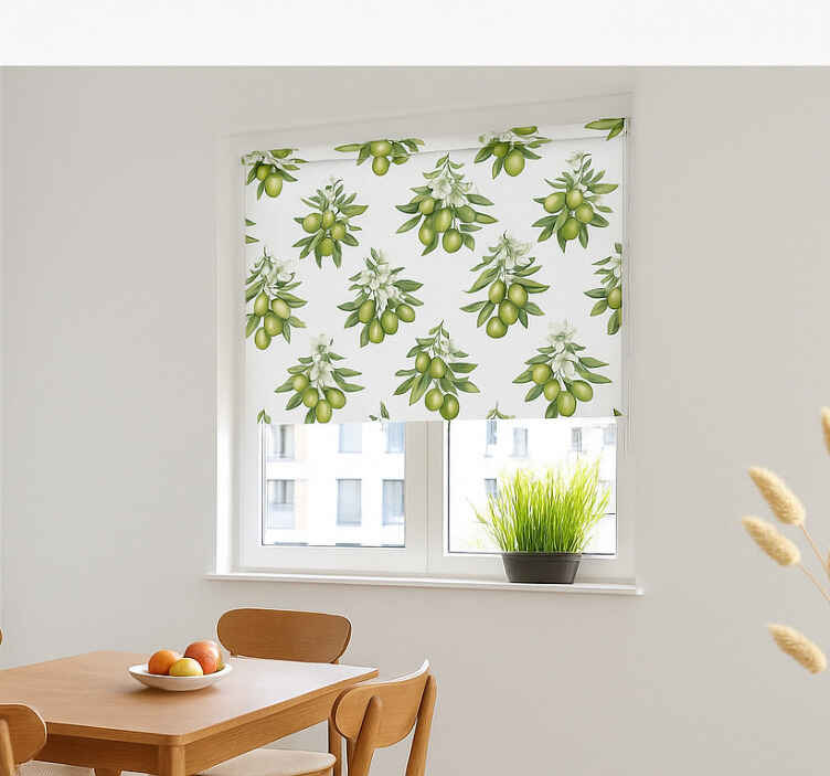 Zeytin ağacı demetleri yemek odası stor perde - TenStickers