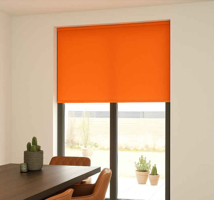 Persiana enrollable para comedor naranja quemado - TenVinilo
