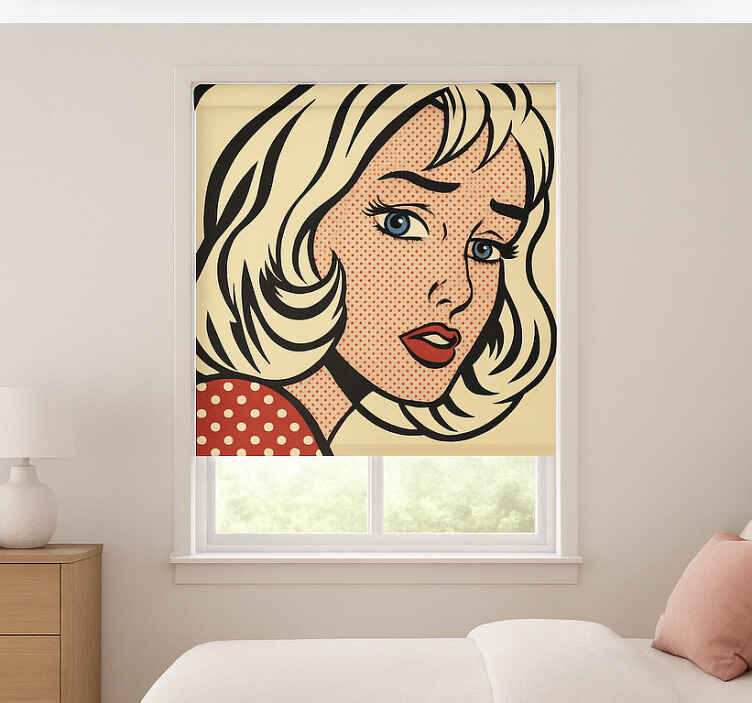 Persiana enrollable juvenil chica pop art - TenVinilo