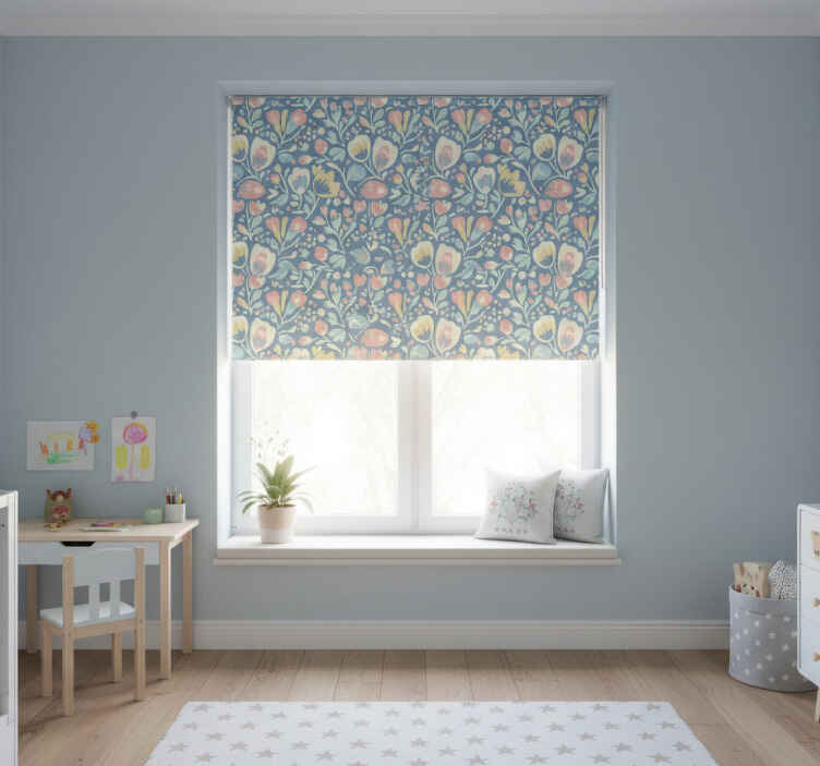 Stores nordiques fleurs nordiques pastel - TenStickers