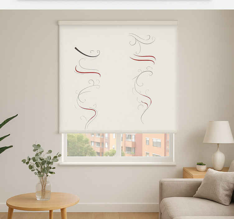 Skandinavian roller blind in vibrant floral spiral - TenStickers