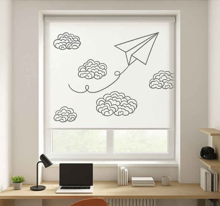 Rollo fenster skandinavisch minimalistische papierflieger - TenStickers