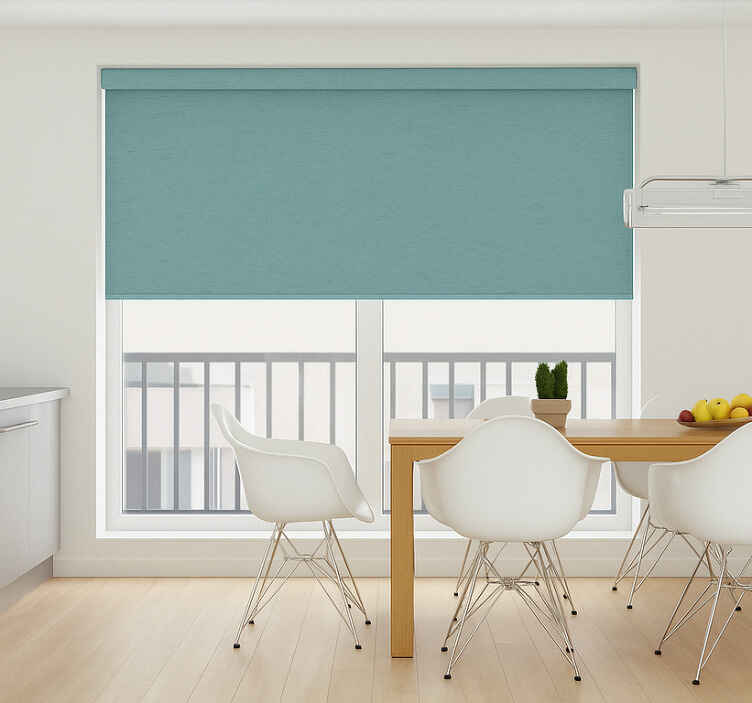 Teal blue monocolour scandinavian roller blind - TenStickers