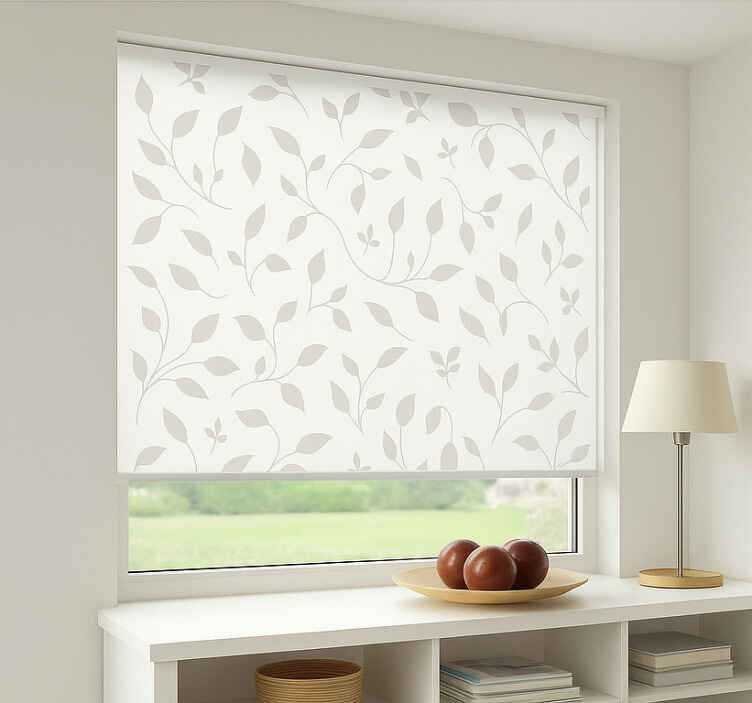 Scandinavian roller blind with calming leaf design - TenStickers