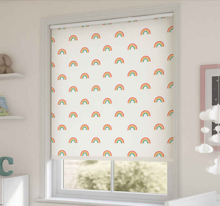 Skandinavian roller blind colourful cascading rainbows - TenStickers
