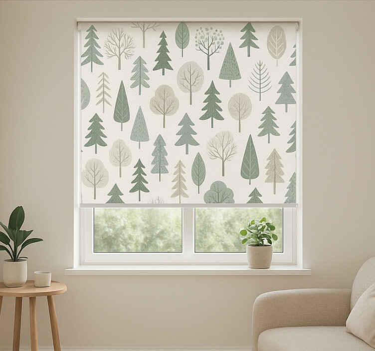Skandinavian roller blind calming scandinavian forest - TenStickers