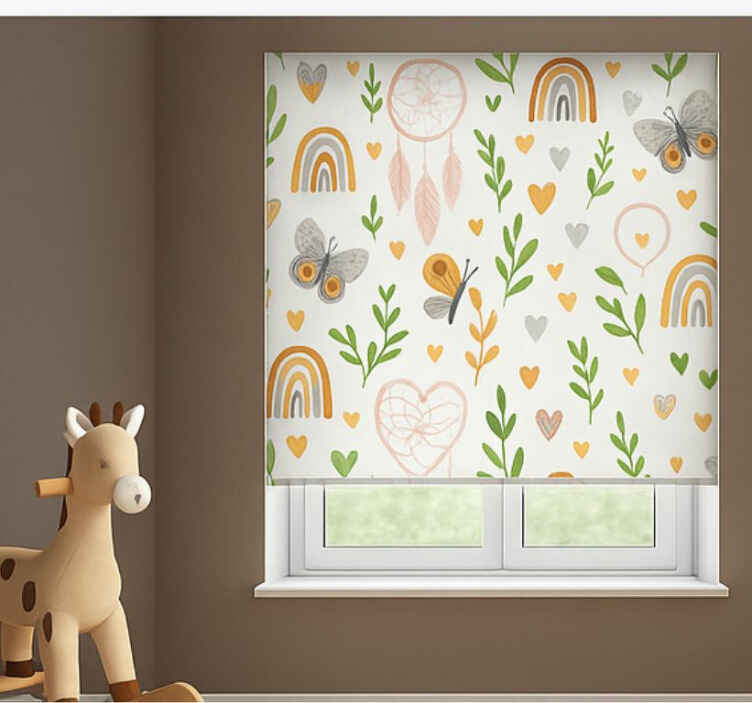 Scandinavian roller blind spring blooming nature - TenStickers