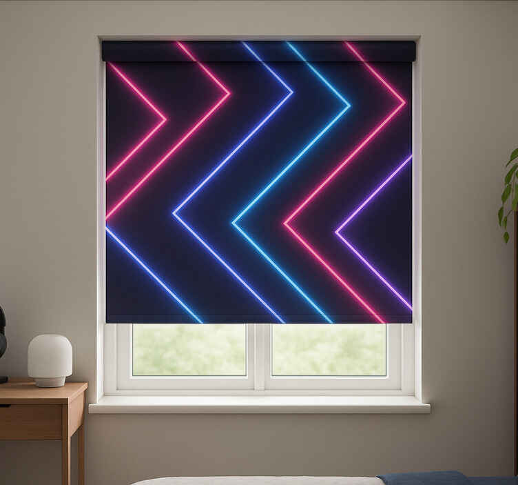 Teenage roller blind neon lights shining through - TenStickers