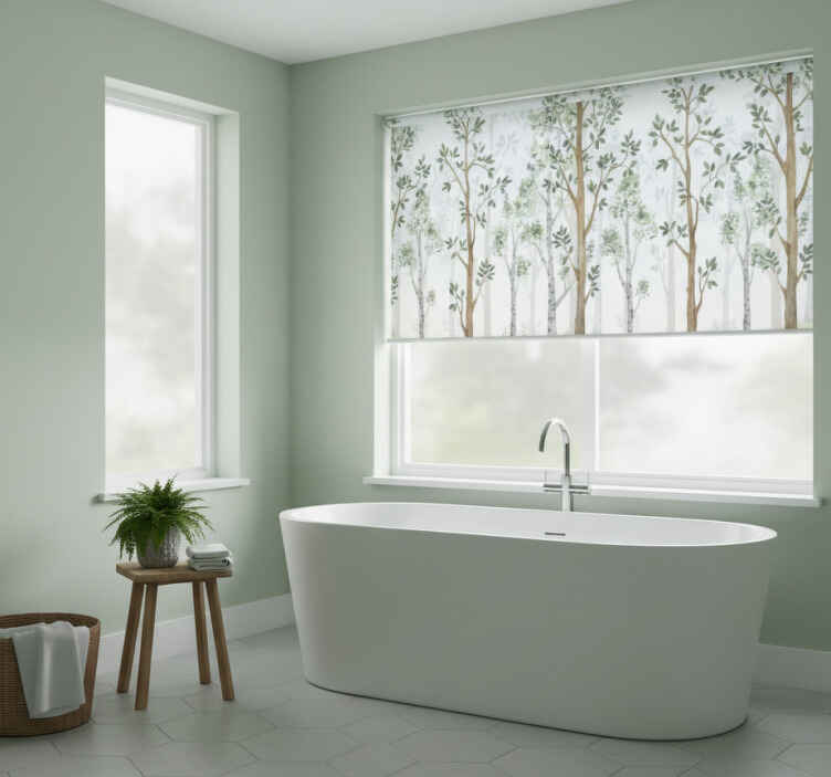 Store enrouleur arbre motif botanique minimaliste - TenStickers