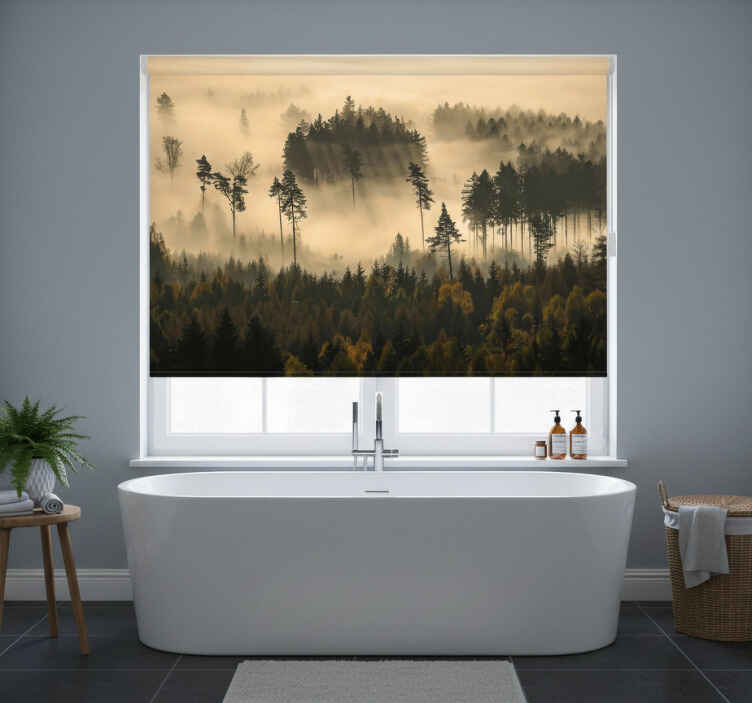 Tree blind ethereal morning mist - TenStickers
