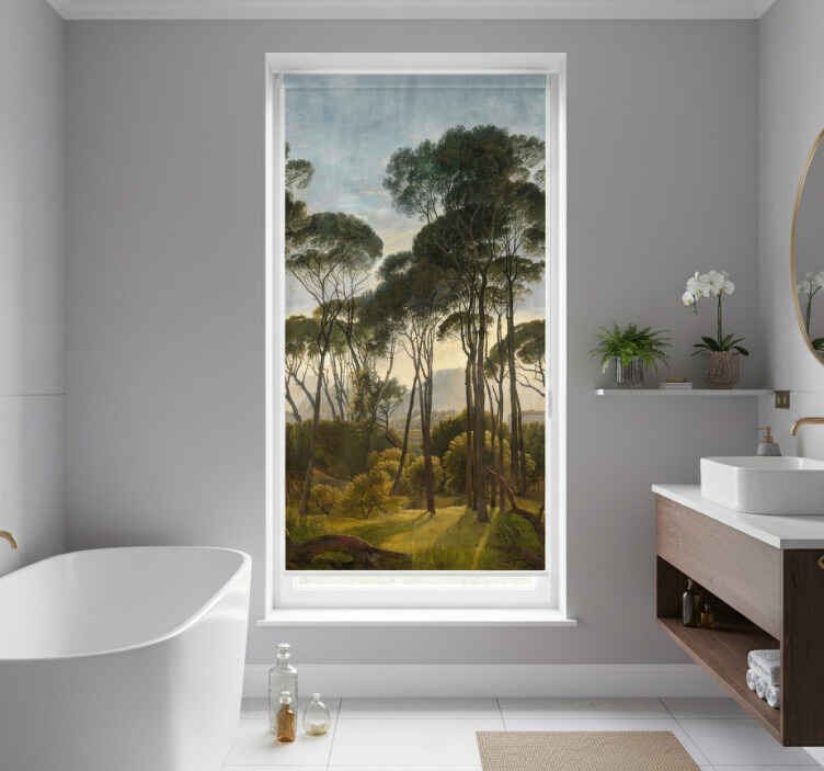Rollo fenster baum gedämpfte tropische palmen - TenStickers