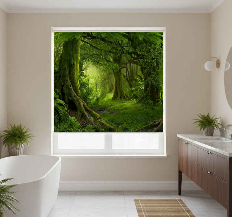 Store enrouleur arbre Évasion en forêt luxuriante - TenStickers