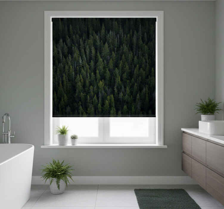 Rollo fenster baum mit tiefer waldstruktur - TenStickers